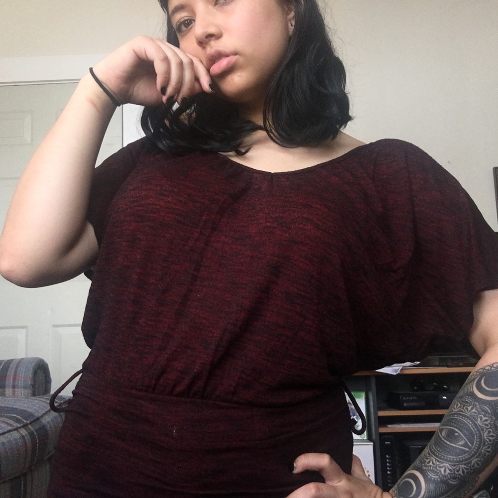 Forever 21 dark red & black/maroon blouse